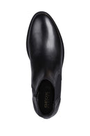 Geox Men's Black Gladwin Leather Zippered Chelsea Boots | Derimod