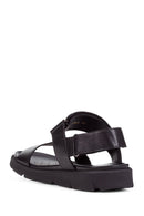 Geox Men's Black Xand 2s Leather Sandals | Derimod