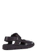 Geox Men's Black Xand 2s Leather Sandals | Derimod