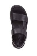 Geox Men's Black Xand 2s Leather Sandals | Derimod