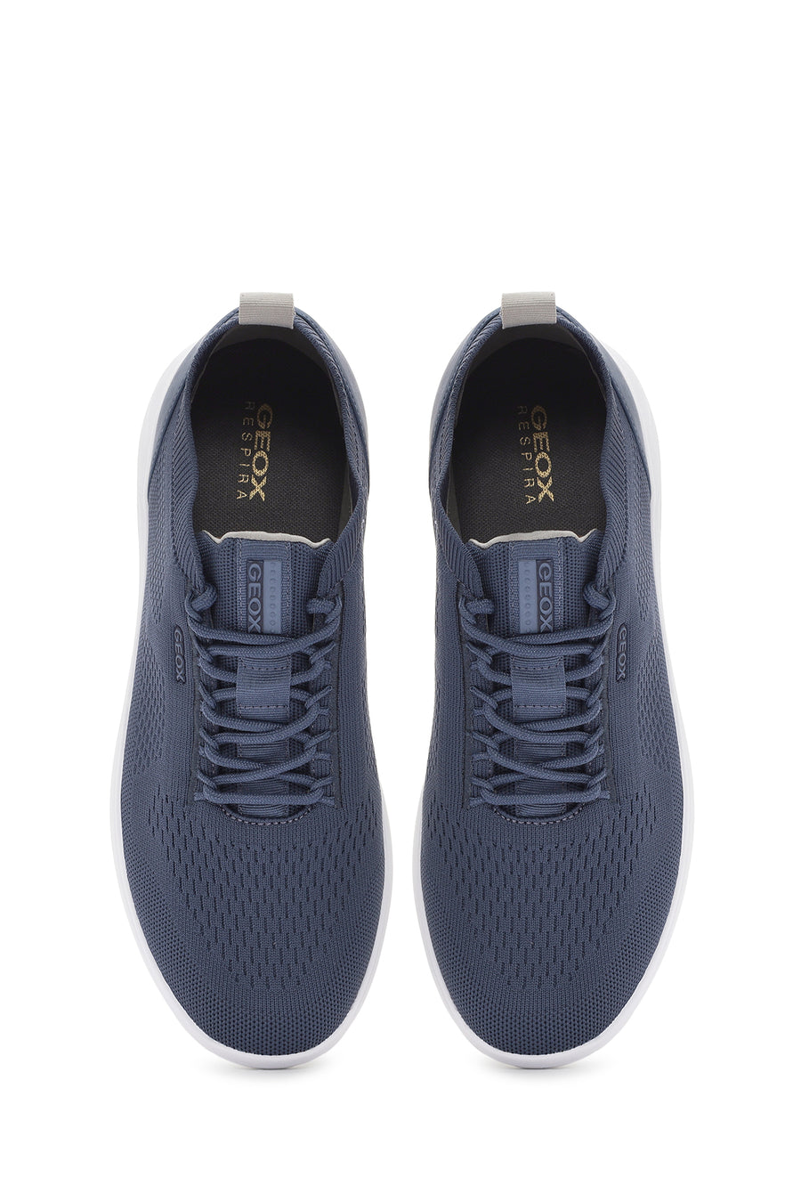 Geox Men's Blue Spherica Lace-Up Fabric Sneaker
