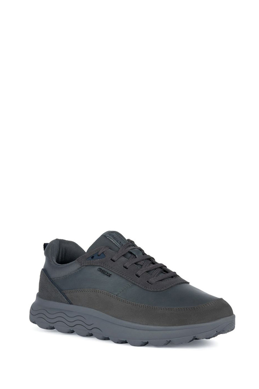 Geox Erkek Gri Spherica Süet Deri Detaylı Bağcıklı Sneaker