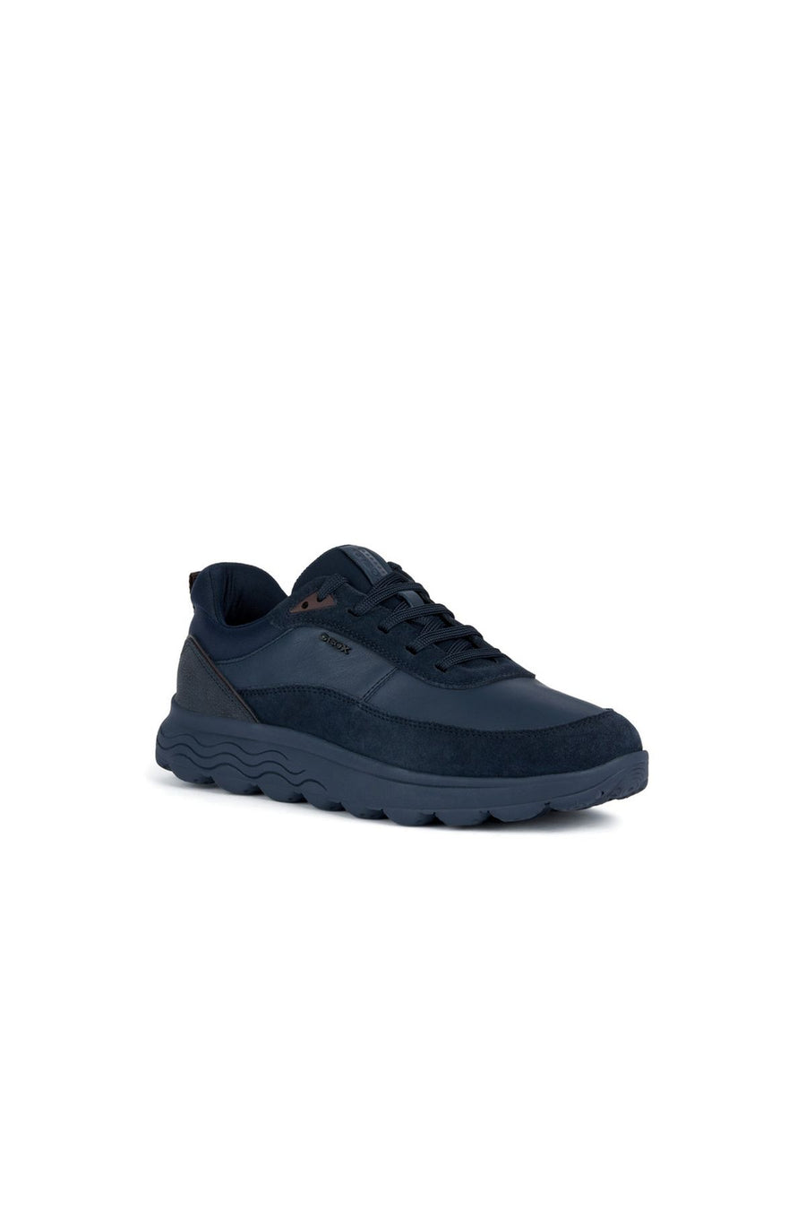 Geox Men's Navy Blue Spherica Suede Leather Detailed Lace Up Casual Sneaker