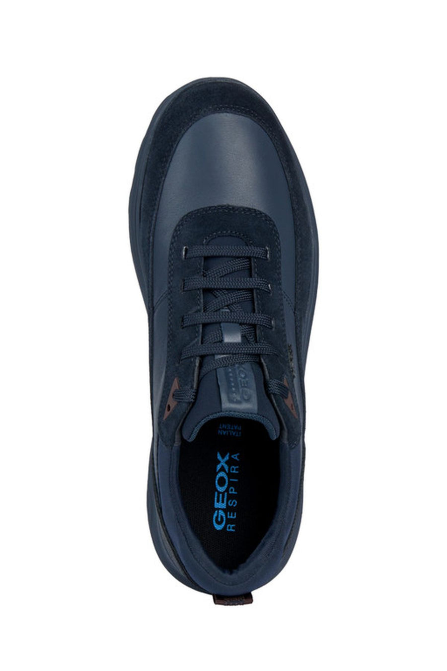 Geox Men's Navy Blue Spherica Suede Leather Detailed Lace Up Casual Sneaker