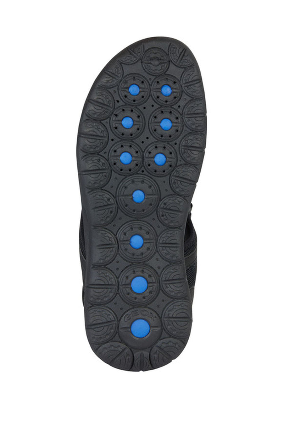 Geox Men's Black Spherica Ec5 Ankle Strap Suede Leather Sandals