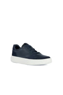 Geox Erkek Lacivert Deiven Bağcıklı Deri Casual Sneaker | Derimod