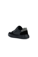 Geox Erkek Siyah Deiven Bağcıklı Deri Sneaker | Derimod