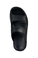 Geox Men's Black Xand Leather Slippers | Derimod