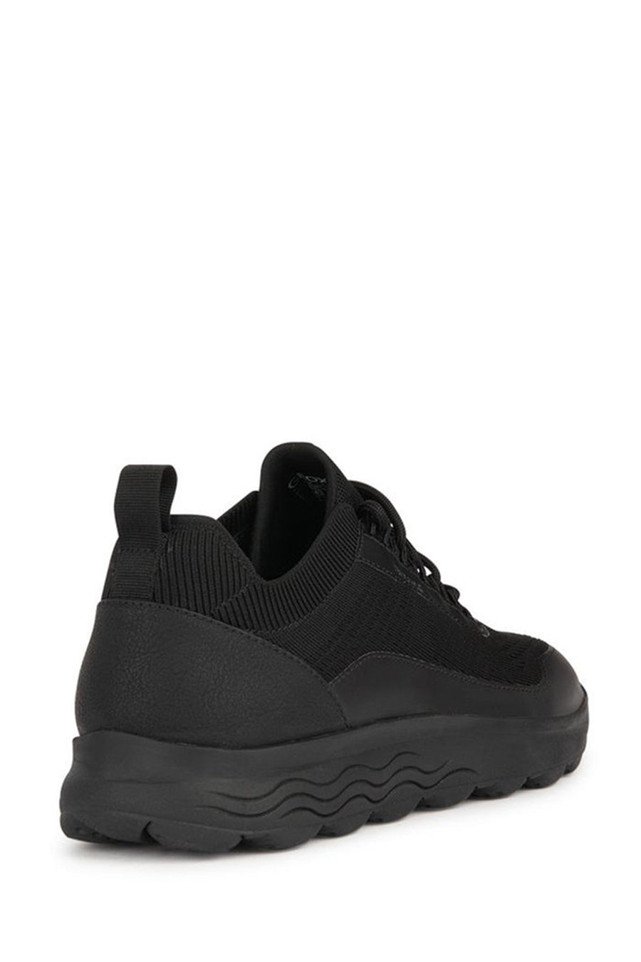 Geox Men's Black Spherica Lace-up Fabric Sneaker