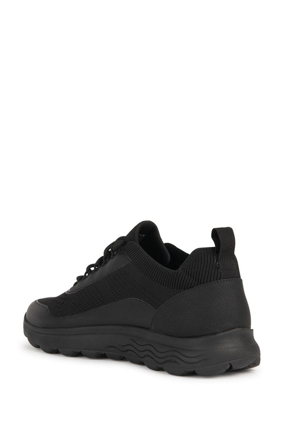 Geox Men's Black Spherica Lace-up Fabric Sneaker