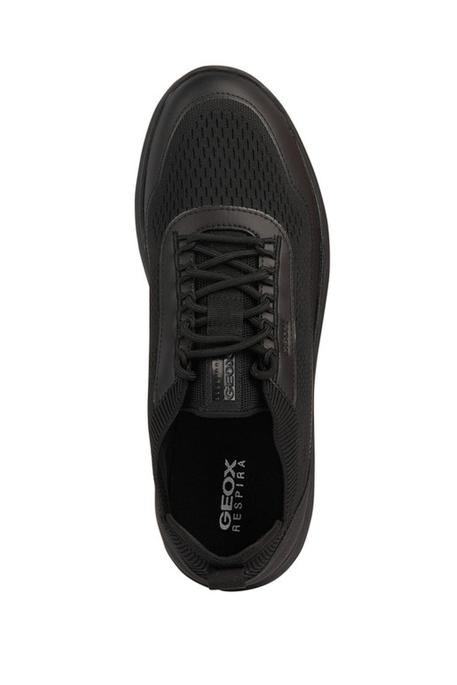 Geox Men's Black Spherica Lace-up Fabric Sneaker