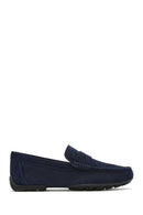 Geox Men's Navy Blue Kosmopolis + Grip Suede Leather Casual Loafer | Derimod