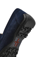 Geox Men's Navy Blue Kosmopolis + Grip Suede Leather Casual Loafer | Derimod