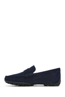 Geox Men's Navy Blue Kosmopolis + Grip Suede Leather Casual Loafer | Derimod