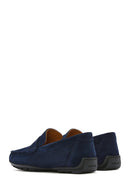 Geox Men's Navy Blue Kosmopolis + Grip Suede Leather Casual Loafer | Derimod