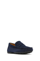Geox Men's Navy Blue Kosmopolis + Grip Suede Leather Casual Loafer | Derimod