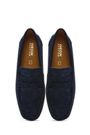 Geox Men's Navy Blue Kosmopolis + Grip Suede Leather Casual Loafer | Derimod