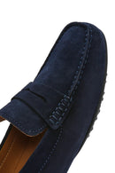 Geox Men's Navy Blue Kosmopolis + Grip Suede Leather Casual Loafer | Derimod