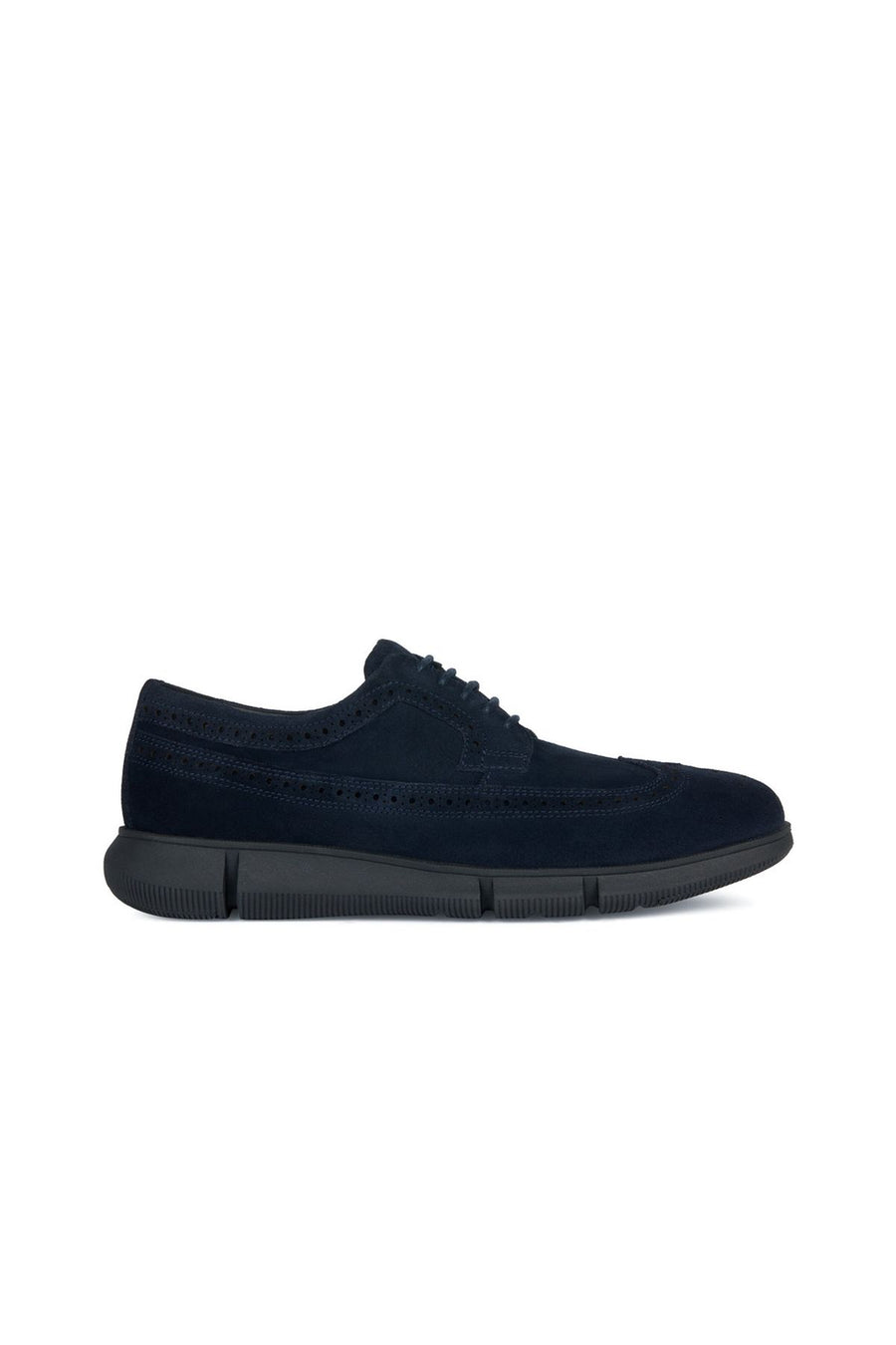 Geox Men's Navy Blue Adacter Lace-Up Nubuck Leather Casual Shoes U36B6C00022C4064 | Derimod