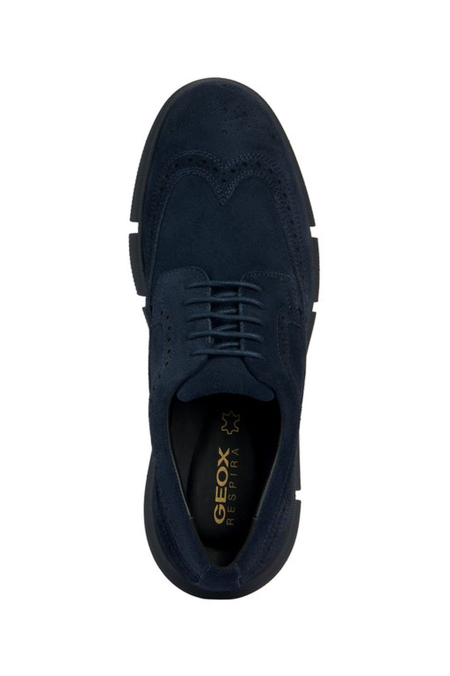 Geox Men's Navy Blue Adacter Lace-Up Nubuck Leather Casual Shoes
