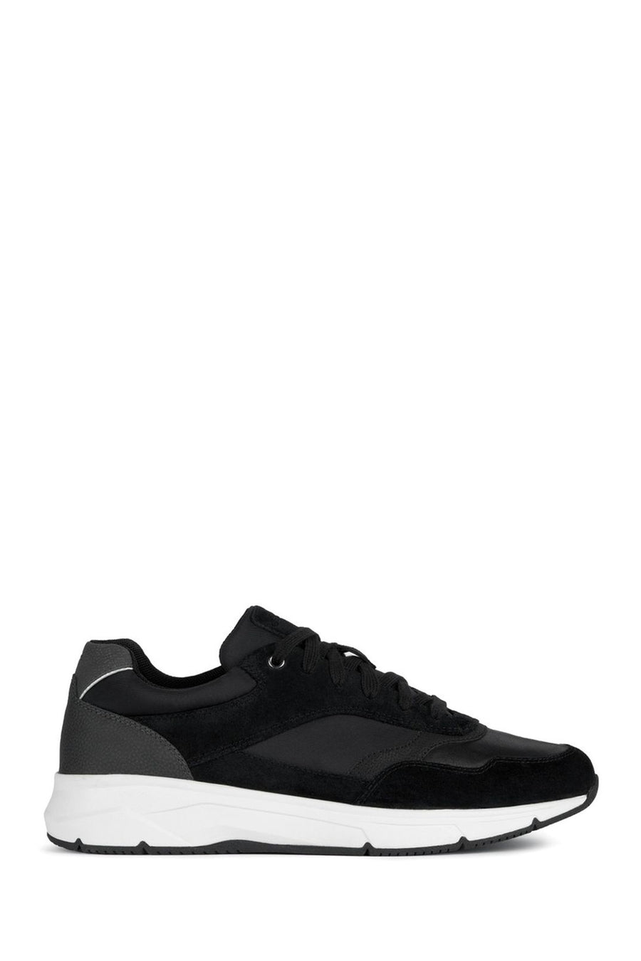 Geox Men's Black Radente B Lace-Up Thick Soled Leather Sneaker U36CZB022FUC9999 | Derimod