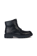 Geox Men's Black Spherica Zippered Leather Boots | Derimod