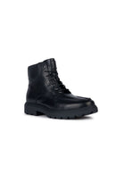 Geox Men's Black Spherica Zippered Leather Boots | Derimod