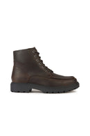 Geox Men's Brown Spherica Zippered Leather Boots | Derimod