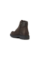 Geox Men's Brown Spherica Zippered Leather Boots | Derimod