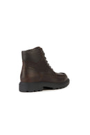 Geox Men's Brown Spherica Zippered Leather Boots | Derimod