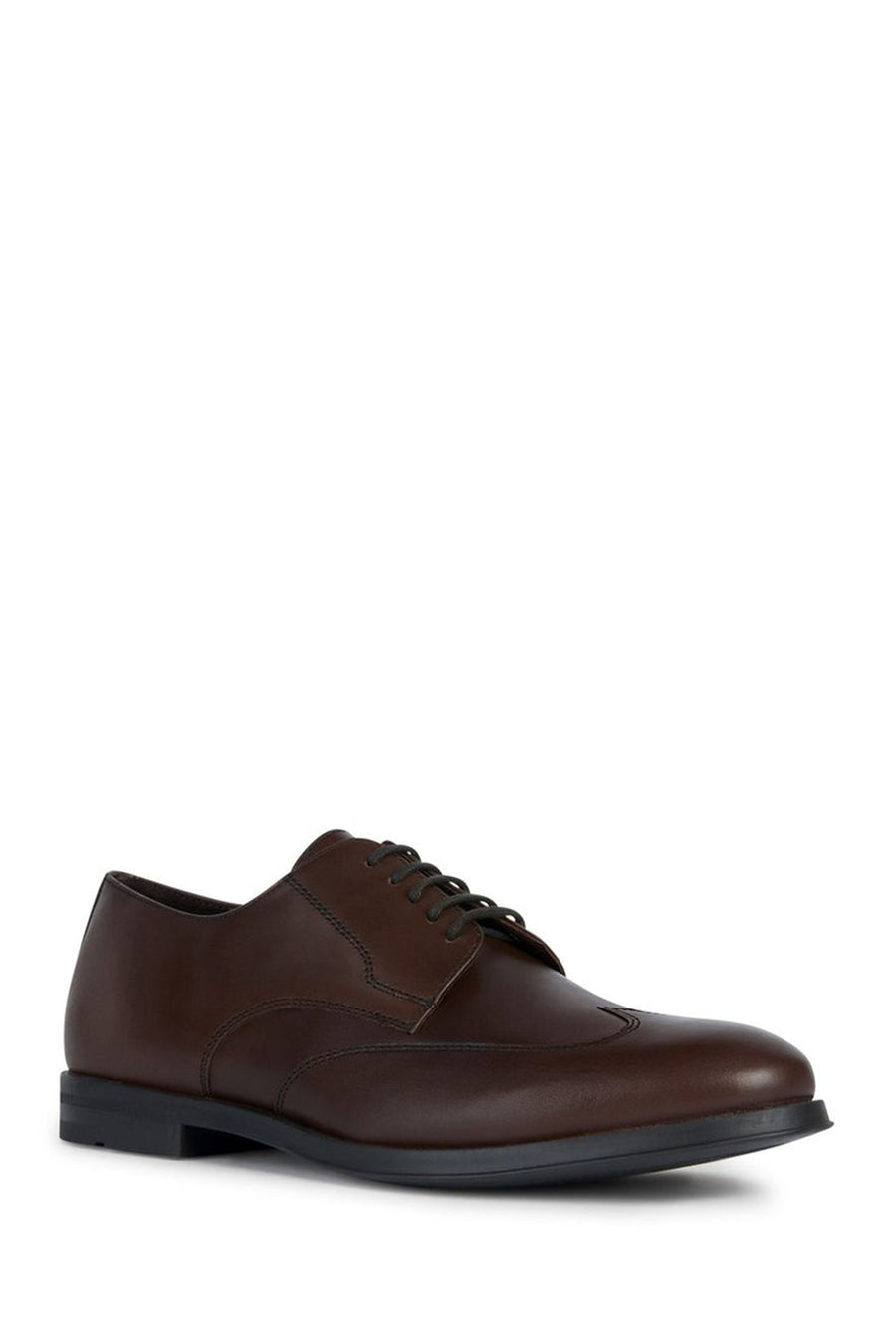 Geox Men's Brown Decio Laced Leather Classic Shoes