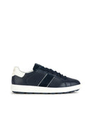 Geox Men's Navy Blue Spherica Vs Ec4 Lace-Up Leather Sneaker | Derimod