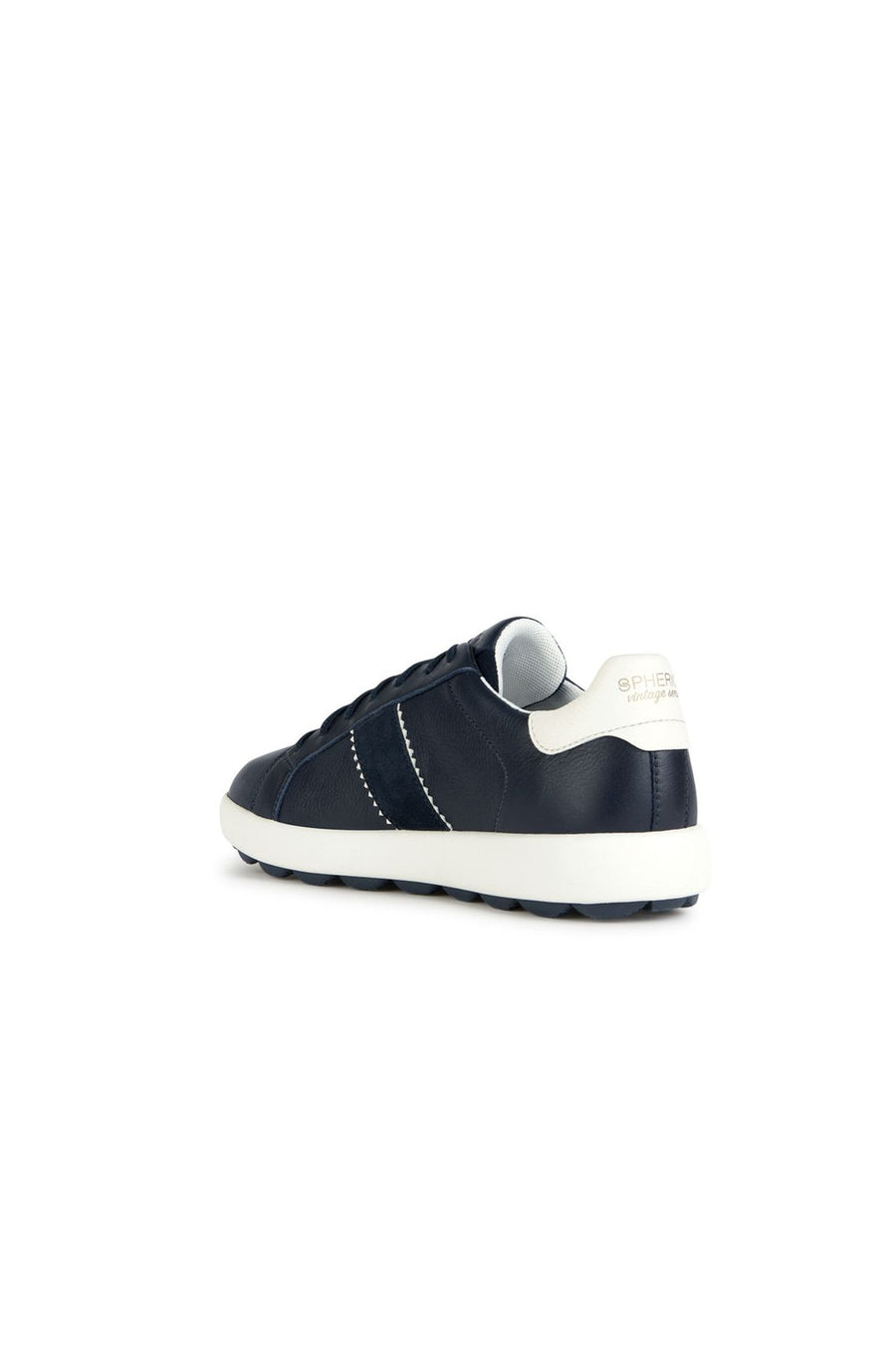 Geox Men's Navy Blue Spherica Vs Ec4 Lace-Up Leather Sneaker