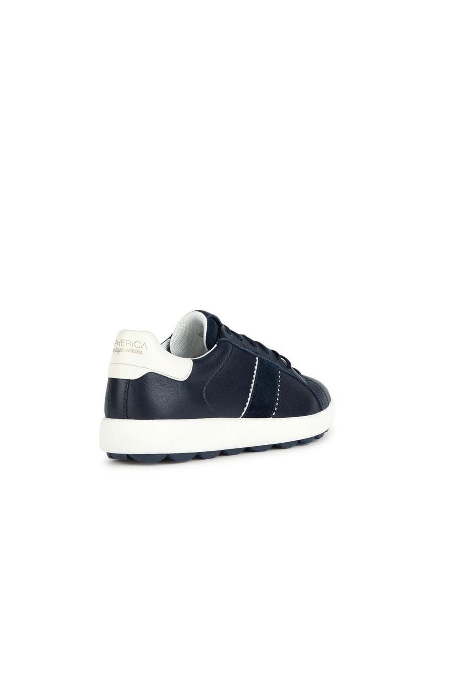 Geox Men's Navy Blue Spherica Vs Ec4 Lace-Up Leather Sneaker