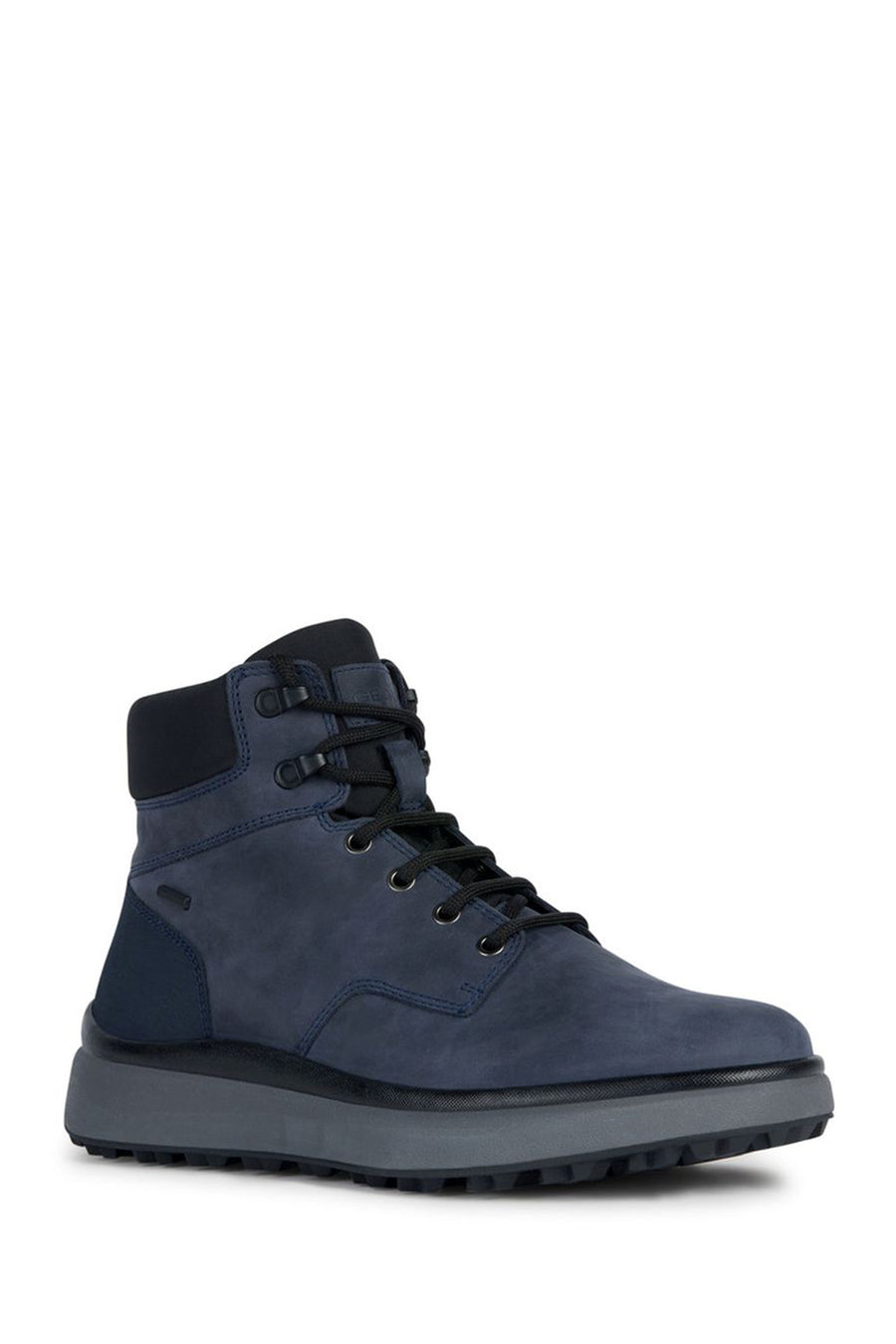 Geox Men's Navy Blue Granito Lace-Up Leather Boots