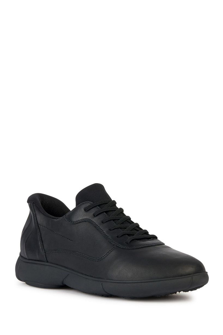 Geox Men's Black Nebula Lace-up Leather Sneaker