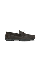 Geox Men's Brown Moner Suede Leather Masculine Loafer | Derimod
