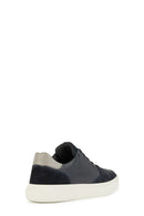 Geox Men's Navy Blue Deiven Lace-up Leather Casual Shoes | Derimod