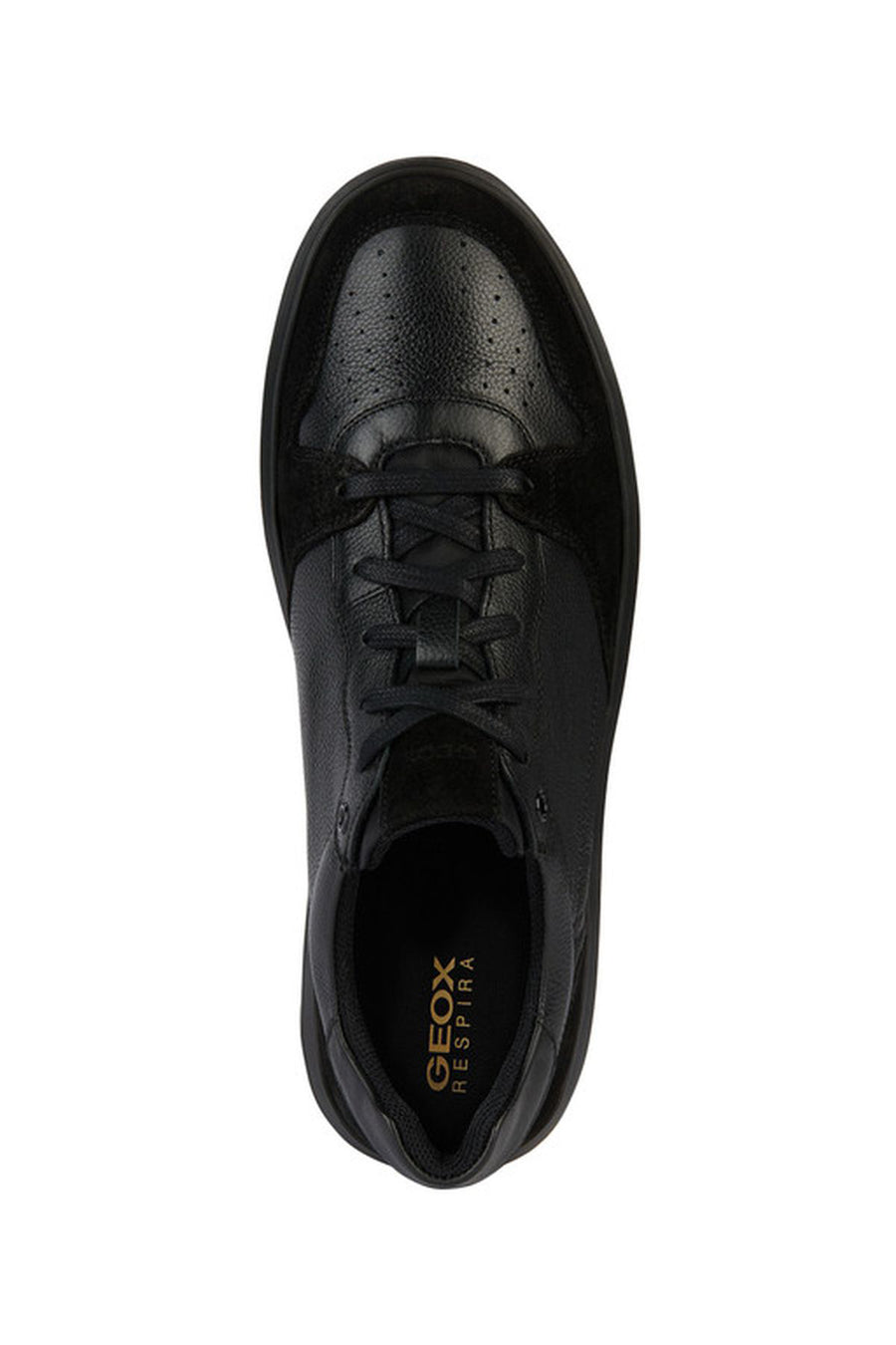 Geox Men's Black Deiven Lace-Up Leather Casual Shoes