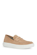Geox Men's Brown Deiven Suede Leather Casual Loafer | Derimod