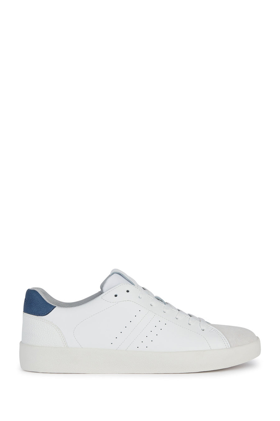 Geox Men's White Laced Leather Sneakers U45BUA09B22C1Z4K | Derimod