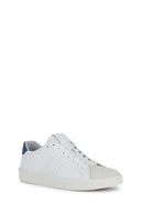 Geox Men's White Laced Leather Sneakers | Derimod