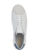 Geox Men's White Laced Leather Sneakers | Derimod