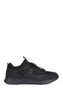 Geox Men's Black Sanzio Lace-Up Leather Sneaker | Derimod