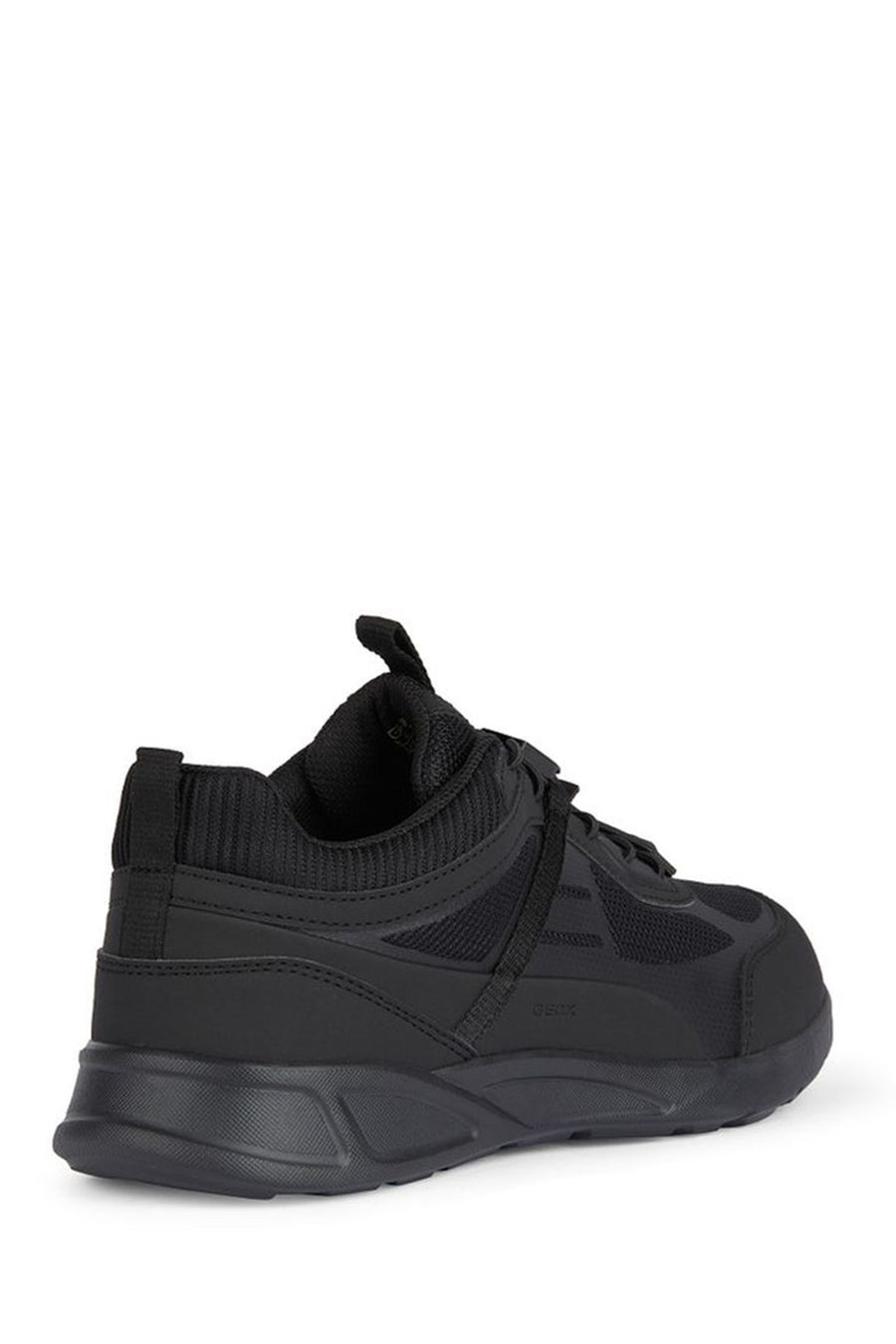 Geox Men's Black Sanzio Lace-Up Leather Sneaker