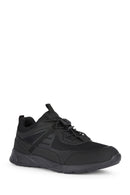 Geox Men's Black Sanzio Lace-Up Leather Sneaker | Derimod