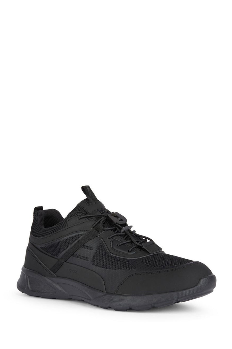 Geox Men's Black Sanzio Lace-Up Leather Sneaker
