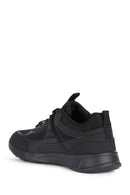 Geox Men's Black Sanzio Lace-Up Leather Sneaker | Derimod