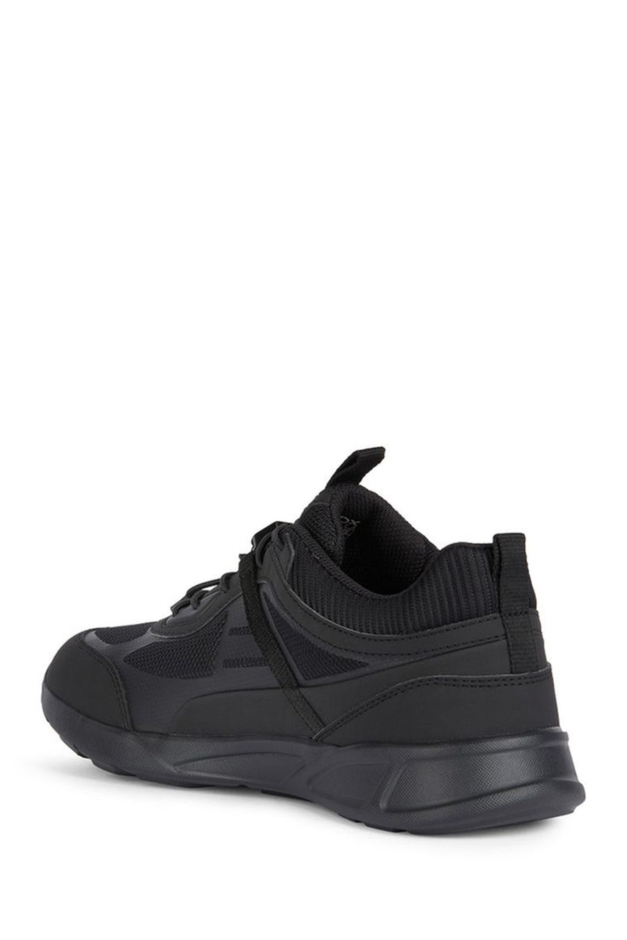 Geox Men's Black Sanzio Lace-Up Leather Sneaker