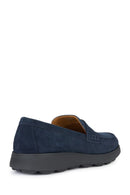 Geox Men's Navy Blue Spherica Ec10 Suede Leather Casual Loafer | Derimod